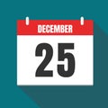 Vector illustration. Calendar icon. Calendar Date - Desember 25. Planning. Time management