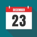 Vector illustration. Calendar icon. Calendar Date - Desember 23. Planning. Time management