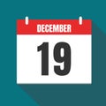 Vector illustration. Calendar icon. Calendar Date - Desember 19. Planning.
