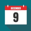 Vector illustration. Calendar icon. Calendar Date - Desember 9. Planning. Time management