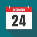 Vector illustration. Calendar icon. Calendar Date - Desember 24. Planning. Time management