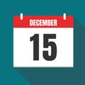 Vector illustration. Calendar icon. Calendar Date - Desember 15. Planning. Time management