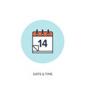 Vector illustration. Calendar lined icon.Date time. Holiday planning.