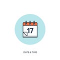 Vector illustration. Calendar lined icon.Date time. Holiday planning.