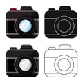 Vector design of camera and photo icon. Set of camera and dslr stock symbol for web.