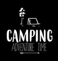 Vector illustration of camping landscape.