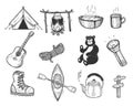 Vector illustration of camping set.