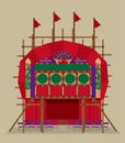 Vector illustration of a Cantonese Opera bamboo theatre
