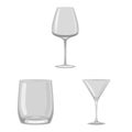 Vector design of capacity and glassware icon. Collection of capacity and restaurant stock vector illustration. Royalty Free Stock Photo