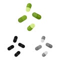 Vector design of capsule and vitamin symbol. Collection of capsule and medical vector icon for stock.