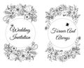 Vector illustration of card with floral banners Zen Tangle, doodling. Royalty Free Stock Photo