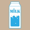 Milk in the package. Vector illustration cardboard packaging of milk. Carton pack. Paper box design for drink milk product Royalty Free Stock Photo