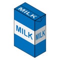 Milk in the package. Vector illustration cardboard packaging of milk. Carton pack. Paper box design for drink milk product Royalty Free Stock Photo