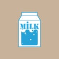 Milk in the package. Vector illustration cardboard packaging of milk. Carton pack. Paper box design for drink milk product Royalty Free Stock Photo
