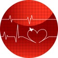 Vector illustration cardiogram of love Royalty Free Stock Photo