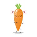 Vector illustration of carrot character with cute expression, upset, happy, funny,