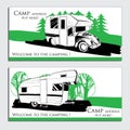 Vector illustration of cars Recreational Vehicles Camper Vans Ca