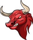 Cartoon angry red bull head mascot Royalty Free Stock Photo
