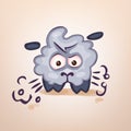 Vector Illustration with cartoon angry sheep.