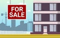 Vector Illustration Cartoon Apartment For Sale