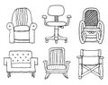 Cartoon armchairs set