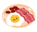 Vector illustration, Cartoon illustration breakfast