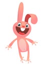 Vector illustration of cartoon bunny rabbit hopping. Royalty Free Stock Photo