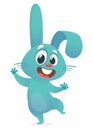 A vector illustration of cartoon bunny rabbit hopping. Royalty Free Stock Photo