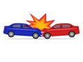 Vector illustration of a cartoon car accident Royalty Free Stock Photo