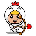 Chicken animal mascot costume archery heart