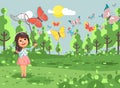 Vector illustration cartoon character lonely child