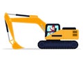 Vector cartoon male driver on an machine excavator Royalty Free Stock Photo