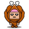 brain roasted chicken mascot costume