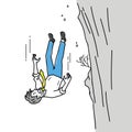 Businessman falling down from cliff Royalty Free Stock Photo