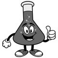 Chemistry Flask with Thumbs Up Illustration Royalty Free Stock Photo