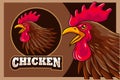 Cartoon chicken head mascot design template Royalty Free Stock Photo