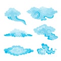 Vector illustration of a cartoon clouds set in east style. Royalty Free Stock Photo