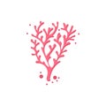 Cartoon coral icon in modern flat style