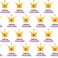 Cartoon crowns seamless pattern with  diamond Royalty Free Stock Photo