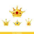 Cartoon crowns set. template