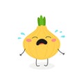 Vector illustration of cartoon crying onion