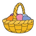Easter basket with eggs Royalty Free Stock Photo