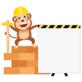 Vector Illustration of Cartoon Engineer Monkey Royalty Free Stock Photo