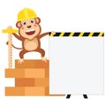 Vector Illustration of Cartoon Engineer Monkey