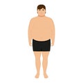 Vector illustration cartoon fat man. Adult big boy Royalty Free Stock Photo