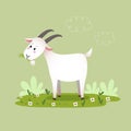 Vector illustration cartoon goat eating the grass Royalty Free Stock Photo