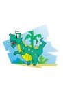 Vector illustration of Cartoon Dinosaur Character Royalty Free Stock Photo