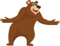 Cartoon happy brown bear waving hand Royalty Free Stock Photo