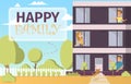 Vector Illustration Cartoon Happy Family Concept Royalty Free Stock Photo