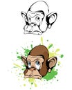 Cartoon head monkey